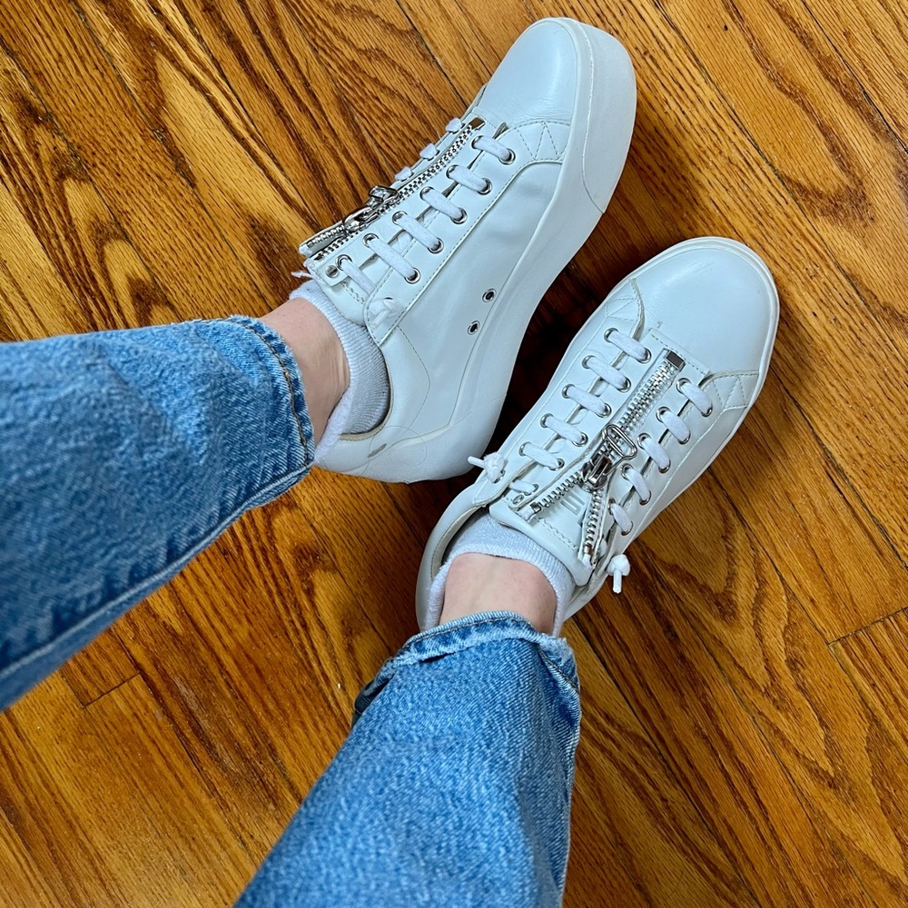 ASH White Leather Platform Sneakers